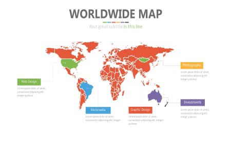 PPT矢量世界地图素材
